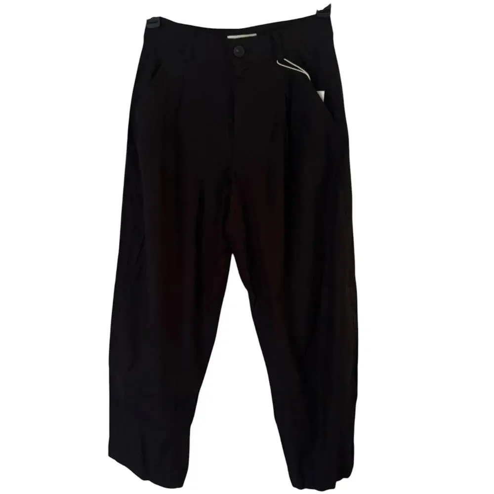 NWT Everlane The Everywhere Pant Barrel Leg Stretch Linen Black Size 4